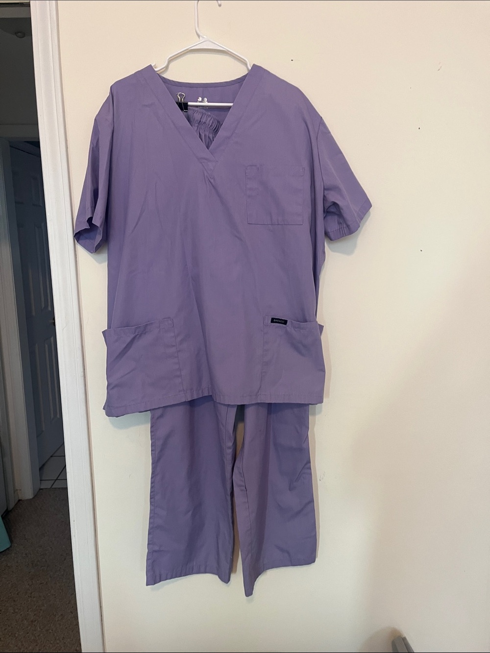 Unbranded Lavender V-Neck Scrub Set for Women